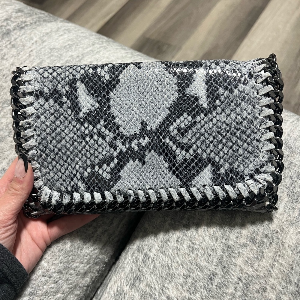 Snakeskin Black and Gray Women's Clutch